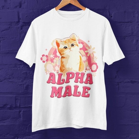 Tops - Alpha male tshirt, alpha male funny meme shirt, cat tshirt, meme tee, alpha male